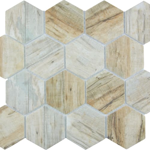 Sunset Cinnamon 3 Hex Mosaic  - Sample
