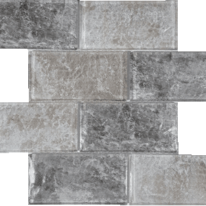 Baikal Hazel / Natural 3X6 Convex Glass Mosaic Blend  - Sample